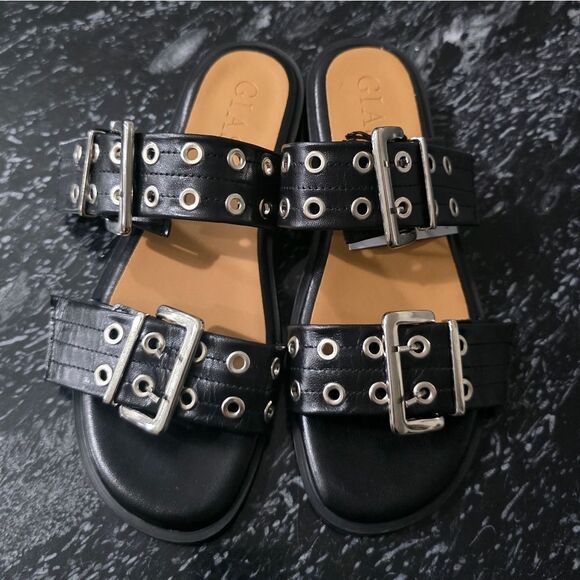 BRAND NEW BRAND NEW GIASONE BUCKLE TWO-STRAP SANDALS - Picture 3 of 15